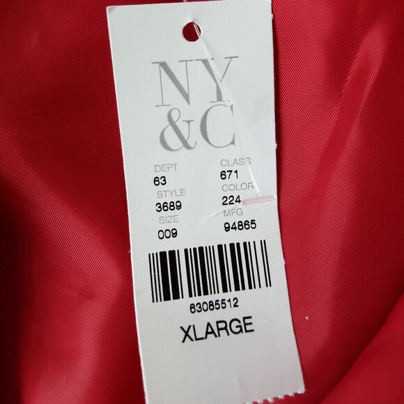 NWT NY&C Women's XL Red Zipper Vest - Picture 7 of 9